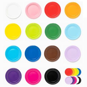제이큐 색접시 칼라 종이 접시 미술활동 만들기 재료 10개입 X ( 3세트 )
