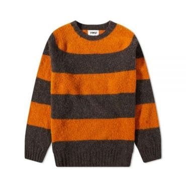 YMC SUEDEHEAD CREW NECK KNIT BROWN ORANGE (P8TAC Y039) (스웨이드헤드 크루넥 니트)