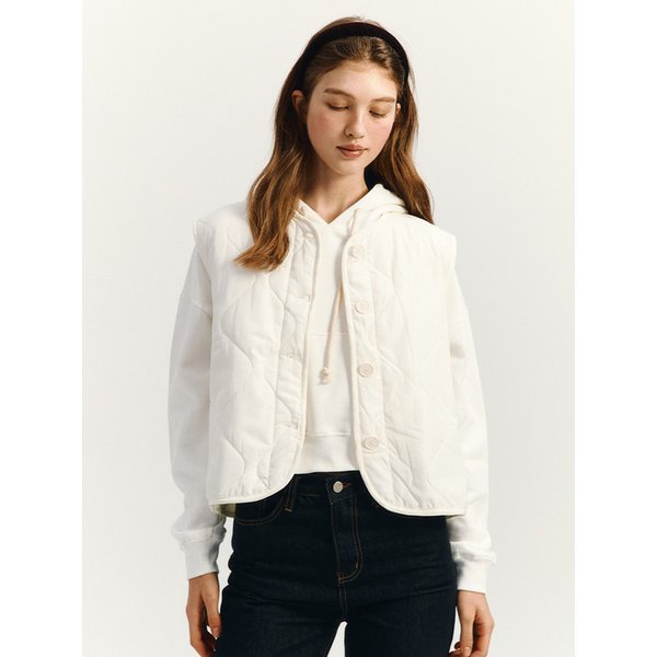 물결 퀼팅 베스트(MAFDVT02NIV)