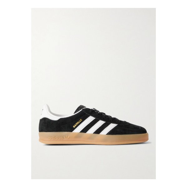 가젤 인도어 가죽 트리밍 스웨이드 스니커즈 블랙