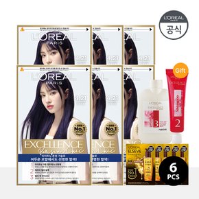 [SSG 단독구성]로레알파리 엑셀랑스 파리지앵 시크 6개 +SSG 단독6종사은품(TR5 헤어팩 50ml+오일샤쉐5매)