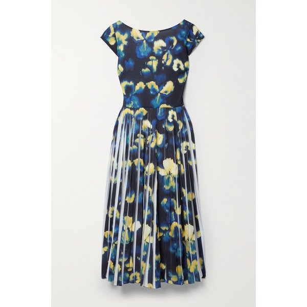 제이슨 우 Pleated Printed Crepe Midi Dress 블랙 43769801095765834