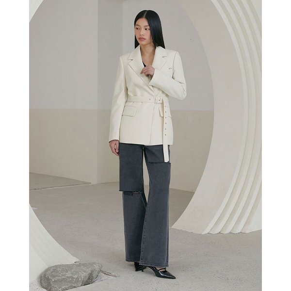 [시흥점] 여성  아일렛 벨트 포인트 테일러드자켓  (ES1WJ761)