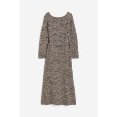 H&M 리브니트 오프숄더 드레스 베이지 멜란지 1218402001