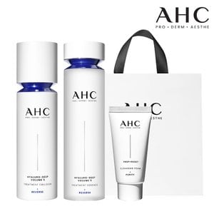 AHC [가정의달]프로샷히알루로딥볼륨5트리트먼트에멀젼 100ml + 에센스130ml+클렌징폼30ml+쇼핑백