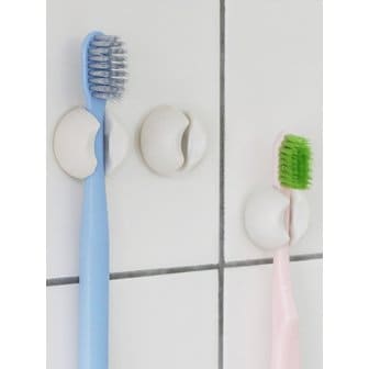 BRISKSTYLE 벽걸이 원형 무타공  칫솔걸이 꽃이