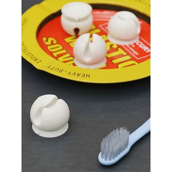 벽걸이 원형 무타공  칫솔걸이 꽃이