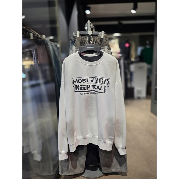 [시흥점] 더티워싱 모스트프라임 오버핏 맨투맨(남여공용)/JGZZ22A22WH