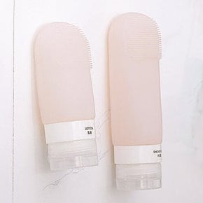 흡착가능 여행용 실리콘 화장품 공병 용기 수영장 브러쉬겸용 몰랑 휴대용 샴푸 리필 통 소분