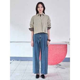 구호 플러스 Signature Semi Wide Denim Pants Blue (KE5821M52P)