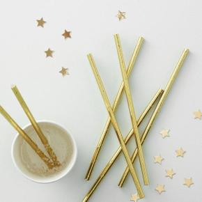 골드 포일드 종이 스트로우 Gold Foiled Paper Straws