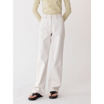 LE cotton straight pants (cream)