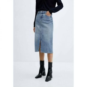 4151203 Mango SOLE - Denim skirt middenblauw