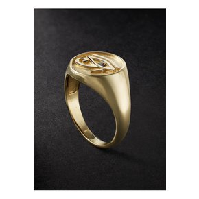 Eye Of Horus Gold Diamond Signet Ring 골드