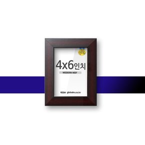 모던MDF액자 레드브라운 4x6인치 유리포함 인테리어UP