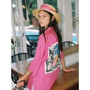 BEACH DAY PRINT OVERSIZED SHIRT_FUCHSIA