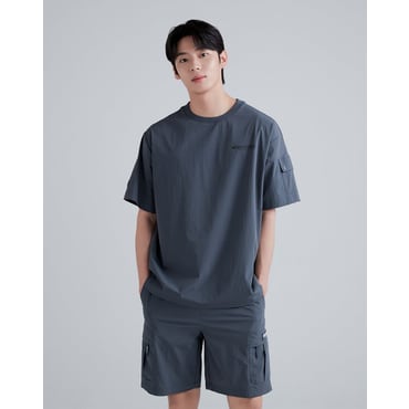 디스커버리 DXTR76043 24S/S 신상 경량 폴튼 고프코어 우븐 반팔티셔츠