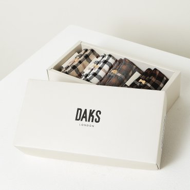 닥스 DBSS4F702BK [무압박][여성중목4족] 체크배색 면혼방 중목 4족세트