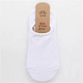 여자 기본 스타일 골지 페이크 데일리 삭스 형광흰색