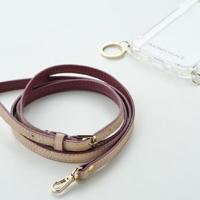 Beige/Burgandi Combl Leather Strap