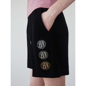 Embroidery Terry Shorts_Black