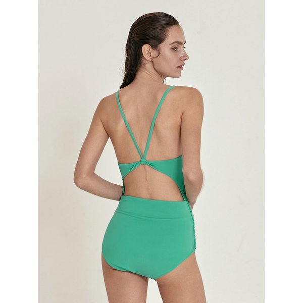 Lucent High-neck Swimsuit_Turquoise (그린)
