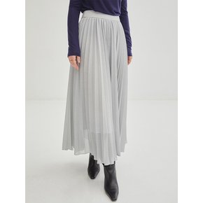 Glittered Pleated Long Skirt - Silver