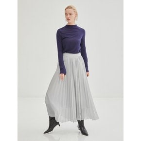 Glittered Pleated Long Skirt - Silver