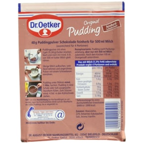 Dr. Oetker 닥터 외트커 오리지널 초코릿 푸딩 144g