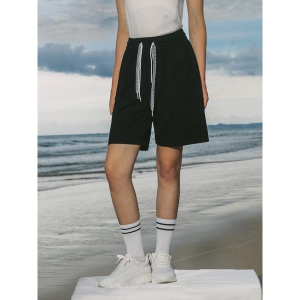 Lace String Half Pants (Black)