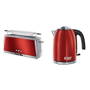 독일 러셀홉스 토스터기 712915 Russell Hobbs 롱 Slot Toaster Luna 레드 엑스트라 와이드 1 Ch