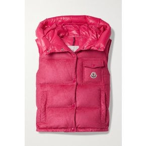 Eau Shell-trimmed Quilted Down Cotton-blend Corduroy Vest 레드