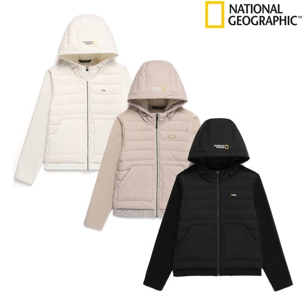 [시흥점] N244WFT080 여성 W` 퍼핀 마이크로플리스/우븐 믹스 집업 후드 자켓