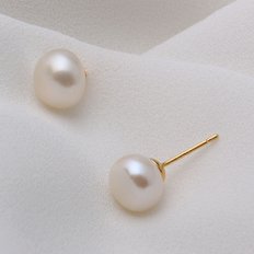 14K GOLD PIN 소프트 담수진주 귀걸이