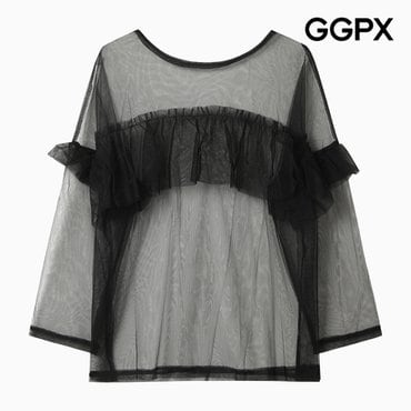 GGPX 레이어드 프릴 레이스 블라우스 (GP4SH042F)