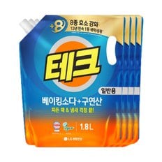 테크 베이킹구연산 액체세제 일반 리필 1.8L x4개