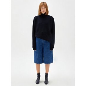 OVERSIZED HALF-NECK CASHMERE KNIT BLACK