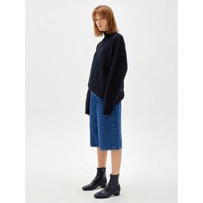 OVERSIZED HALF-NECK CASHMERE KNIT BLACK