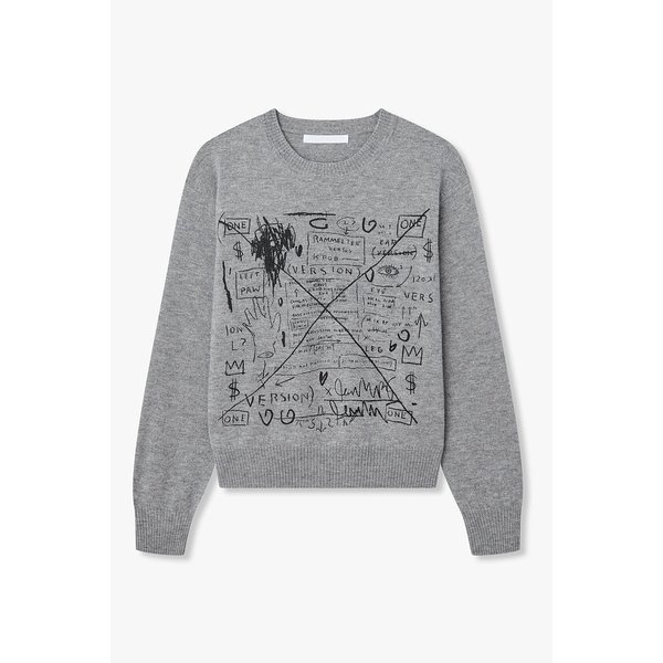 [리오더, BASQUIAT] 바스키아 그래픽 프린트 니트 풀오버 7115450RC1172