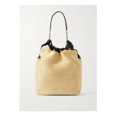 DEMELLIER 드멜리어 더 마이애미 가죽 트리밍 라피아 토트 베이지 1647597357778888