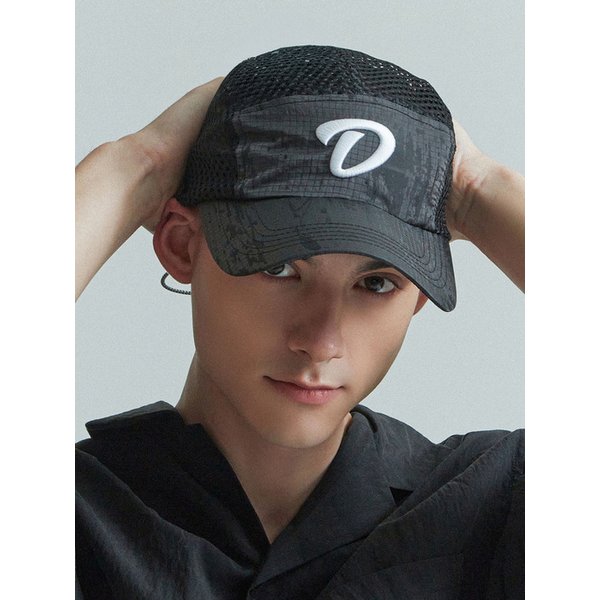 BIG SIZE D MESH BLACK CAMP-CAP