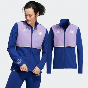  아디다스 보스턴 마라톤 2022 OTR 바람막이 자켓 블루 여성 퍼플