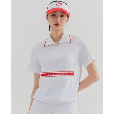 테일러메이드 여성 하이넥 아노락 반팔 점퍼