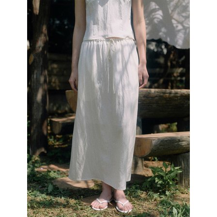 베이오드 Tencel string long skirt_ivory