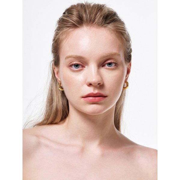 (실버925)5mm Hollow Round Hoop Earrings- M