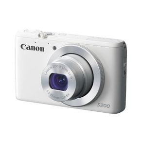 일본 캐논파워샷 Canon PowerShot S200 White 디지털 Camera FValue 2.0 Wide Angle 24mm 5x Opt