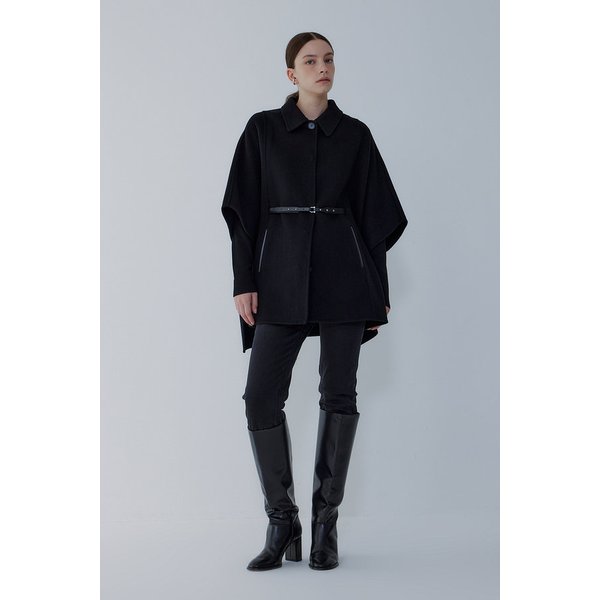 [리오더] 캐시미어 블렌드 루즈 핏 판초 코트 7155416007299