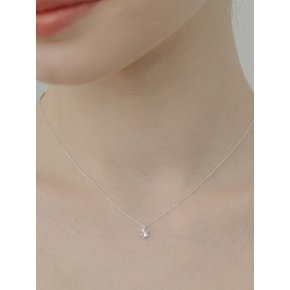 [Silver925] WE012 Simple crystal cubic necklace