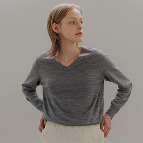 v-neck pullover (melange grey)