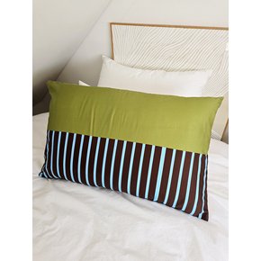 올리브 스트라이프 60수 long staple cotton 베개커버